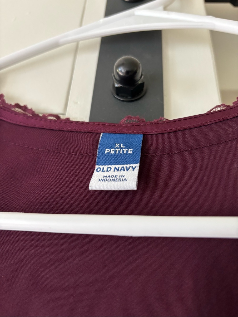 NWOT Old Navy Lace‑Trim Satin Midi Slip Dress in Plum size XLP - Picture 4 of 6